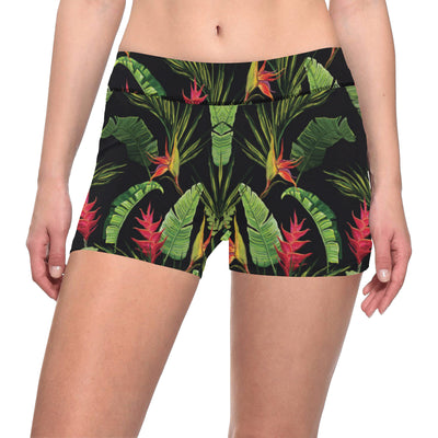 Bird Of Paradise Pattern Print Design BOP010 Yoga Shorts