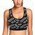 Feather Black White Design Print Sports Bra