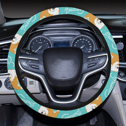Bulldogs Pattern Print Design 05 Steering Wheel Cover with Elastic Edge