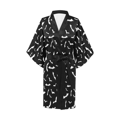 Bat Pattern Print Design 05 Women's Short Kimono