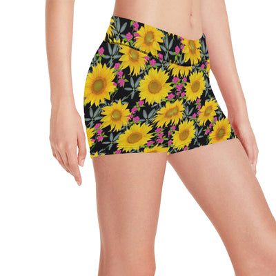 Sunflower Pattern Print Design SF014 Yoga Shorts