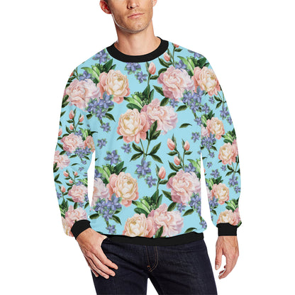 Peony Pattern Print Design PE02 Men Long Sleeve Sweatshirt