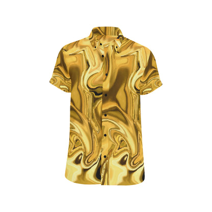 Liquid Pattern Print Design 03 Men's Short Sleeve Button Up Shirt