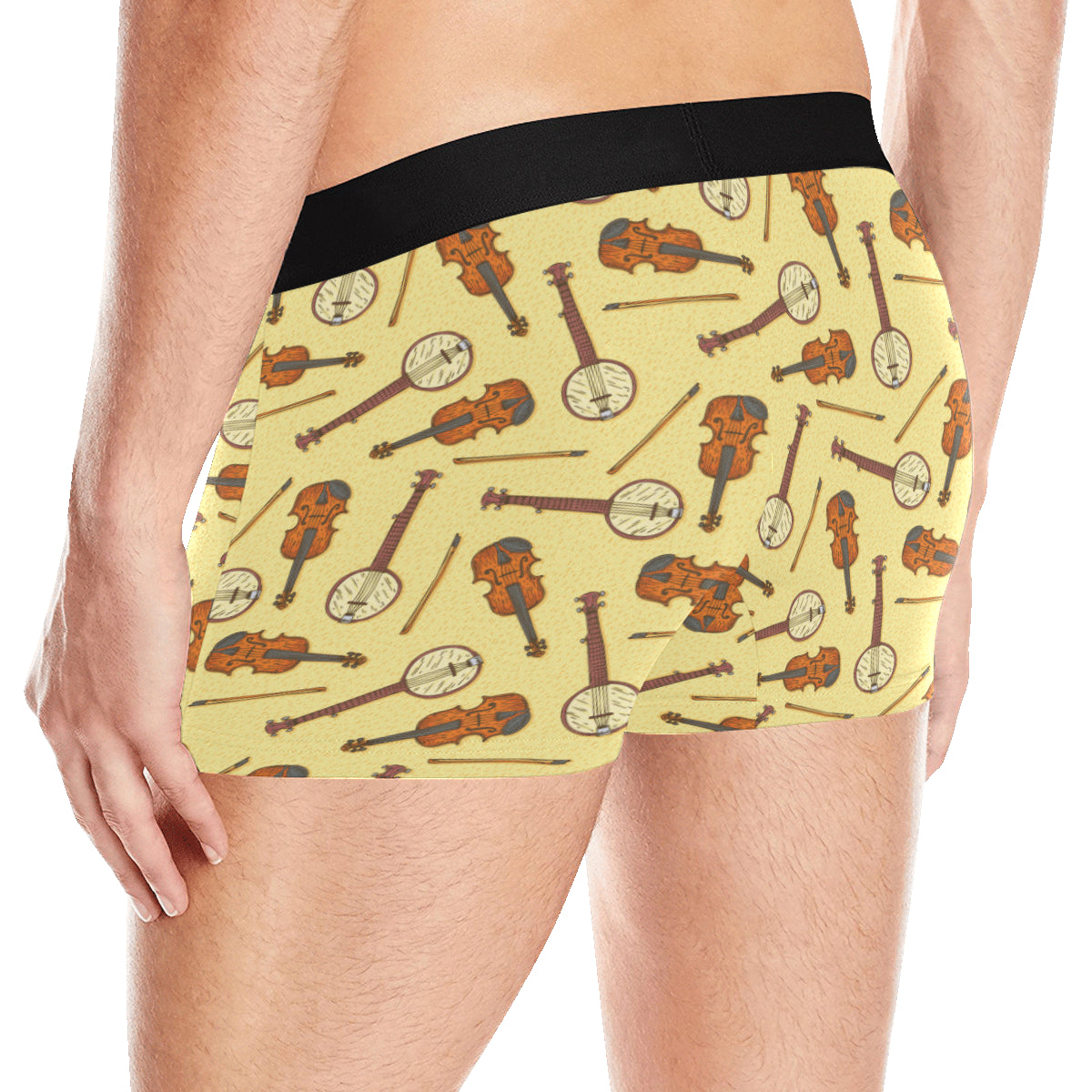 Banjo Violin Pattern Print Design 01 Men's Boxer Briefs