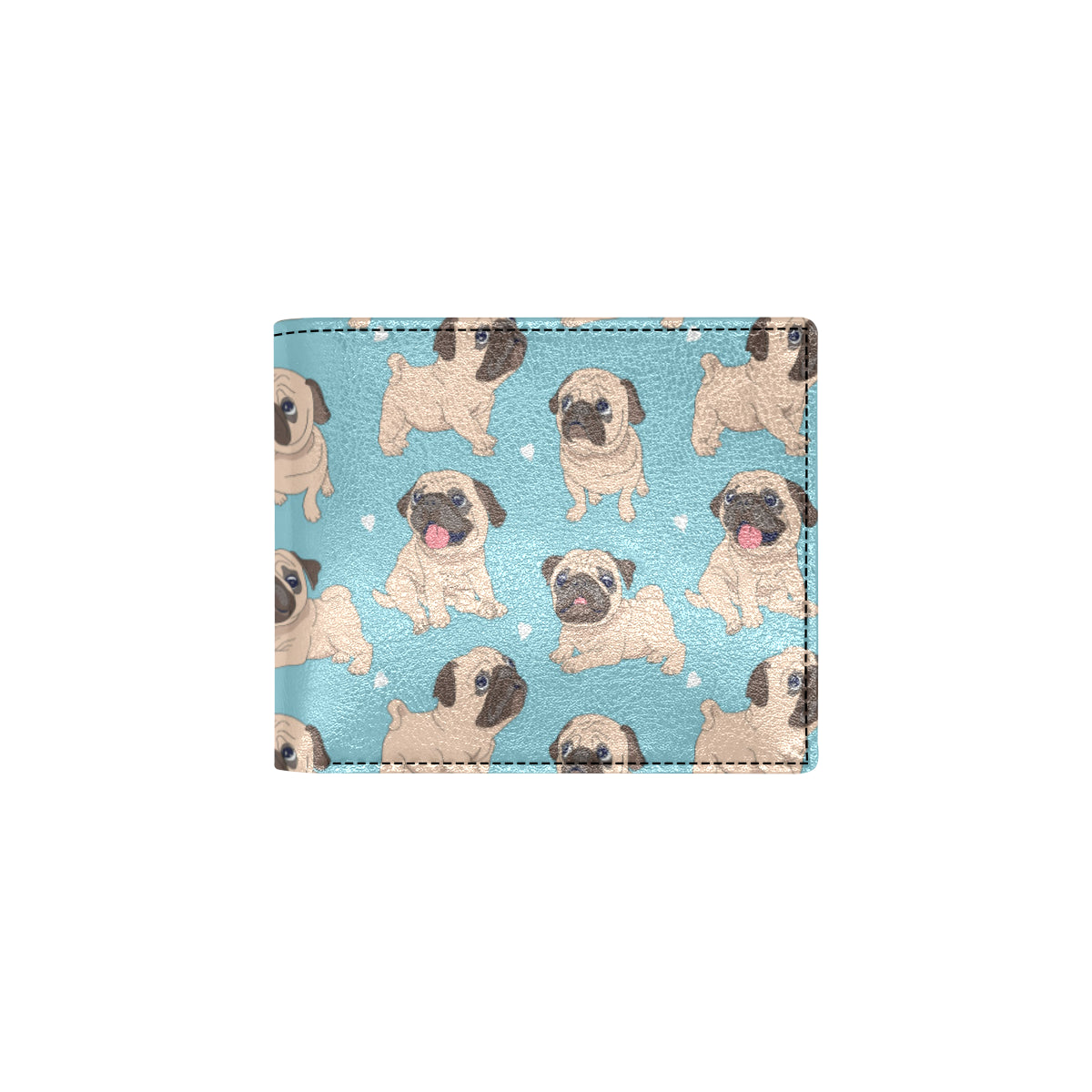 Pug Pattern Print Design A03 Men's ID Card Wallet