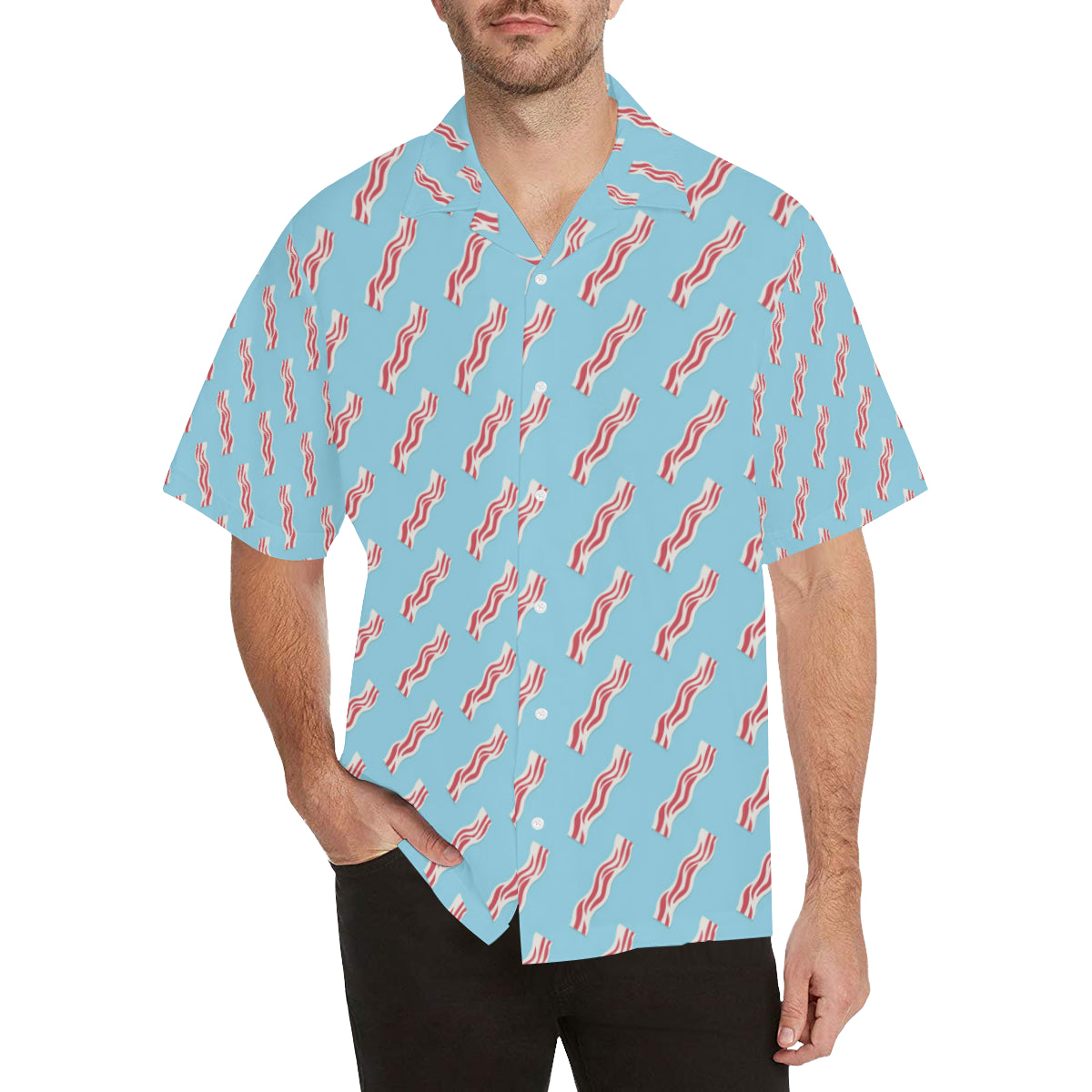 Bacon Pattern Print Design 03 Men's Hawaiian Shirt