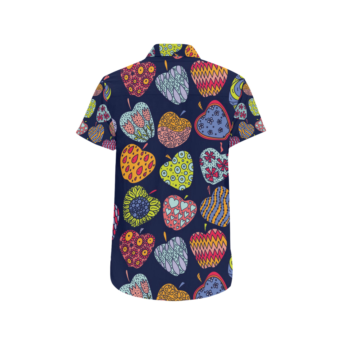 Apple Pattern Print Design AP05 Men's Short Sleeve Button Up Shirt