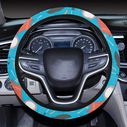 Cooking Kitchen Tools Pattern Print Design 03 Steering Wheel Cover with Elastic Edge