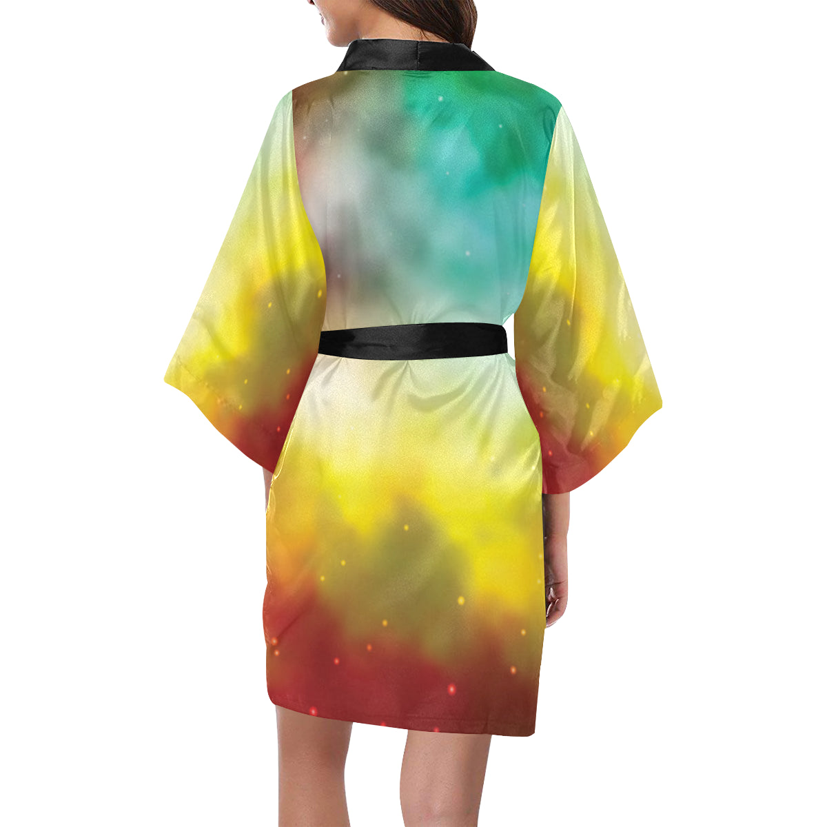 Nebula Pattern Print Design A04 Women's Short Kimono