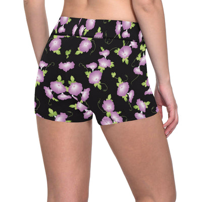 Morning Glory Pattern Print Design MG02 Yoga Shorts