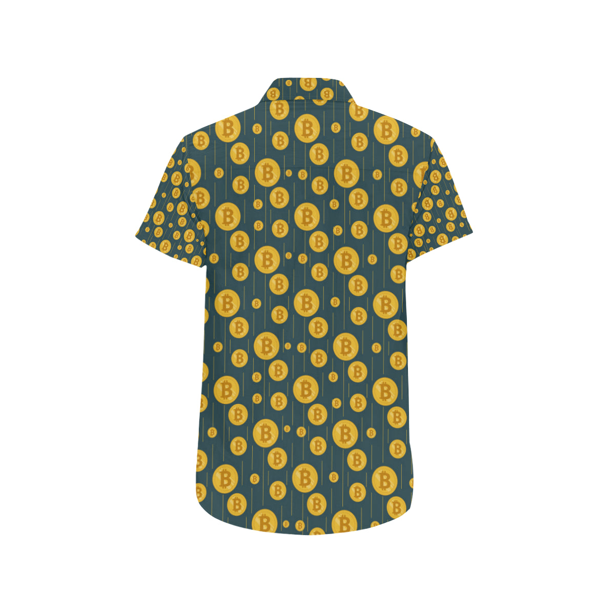 Bitcoin Pattern Print Design 01 Men's Short Sleeve Button Up Shirt