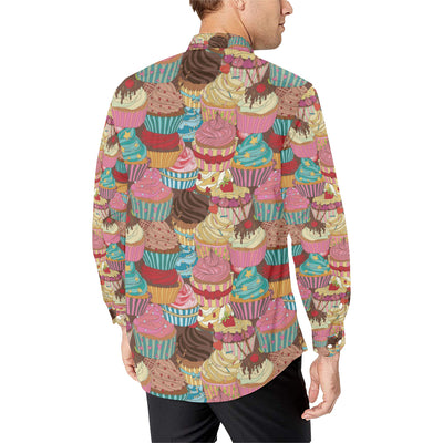 Cupcake Pattern Print Design CP01 Men's Long Sleeve Shirt