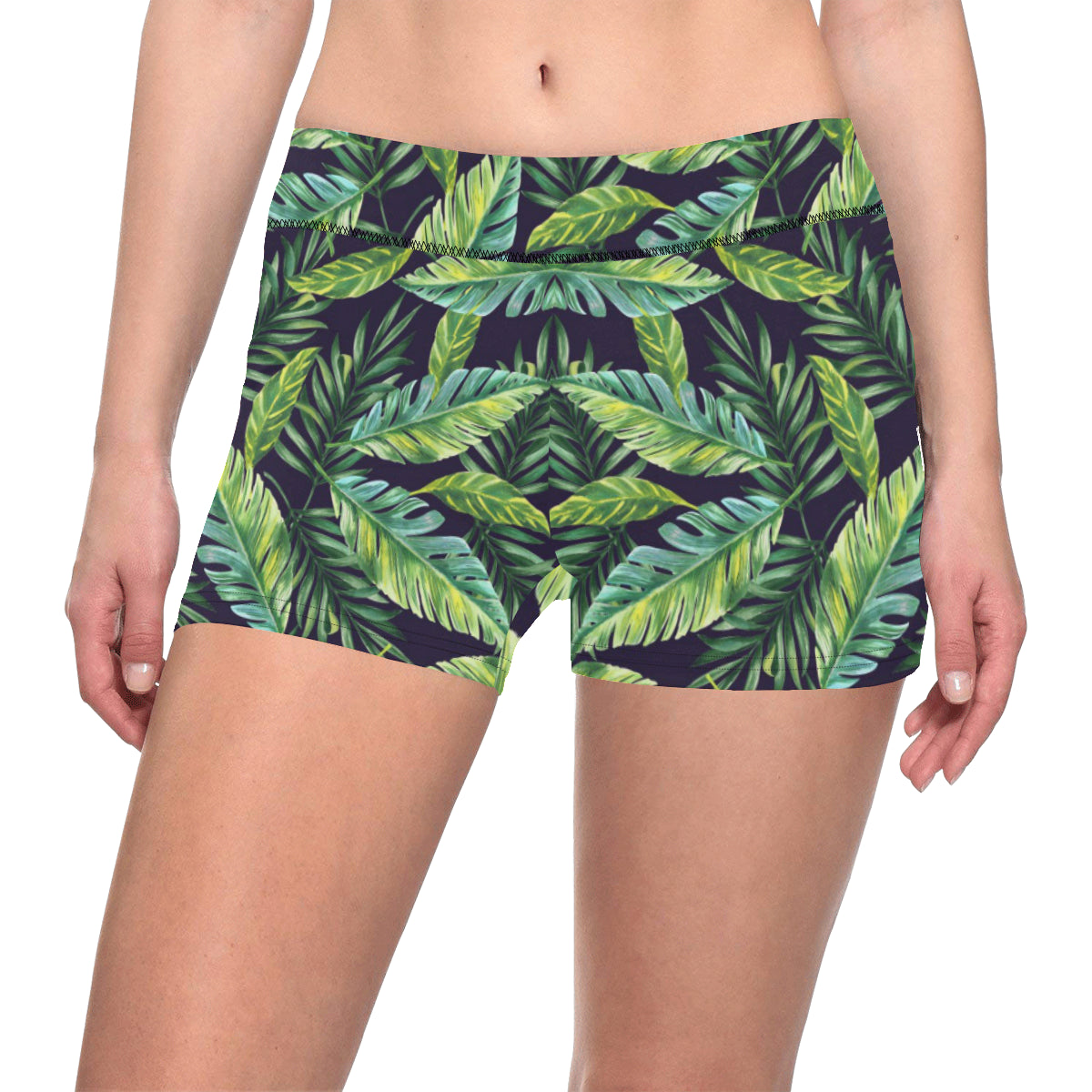 Tropical Flower Pattern Print Design TF06 Yoga Shorts