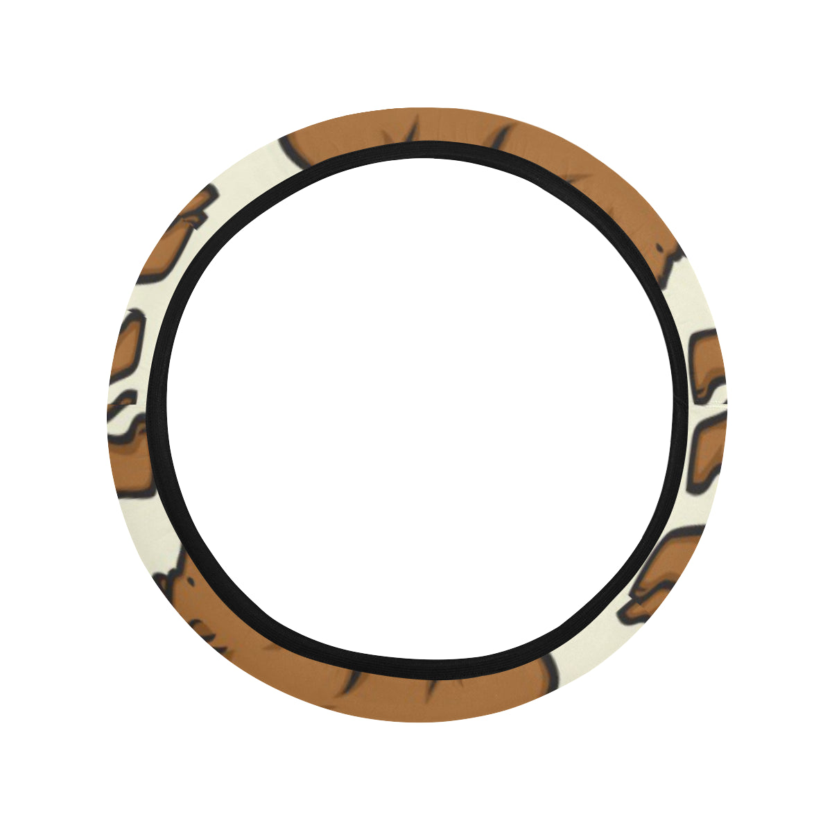 Bear Pattern Print Design BE05 Steering Wheel Cover with Elastic Edge