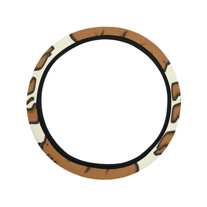 Bear Pattern Print Design BE05 Steering Wheel Cover with Elastic Edge