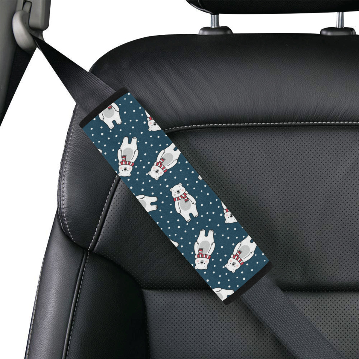 Polar Bear Pattern Print Design PB05 Car Seat Belt Cover