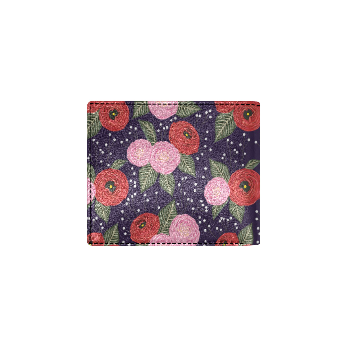Camellia Pattern Print Design CM02 Men's ID Card Wallet