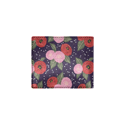 Camellia Pattern Print Design CM02 Men's ID Card Wallet