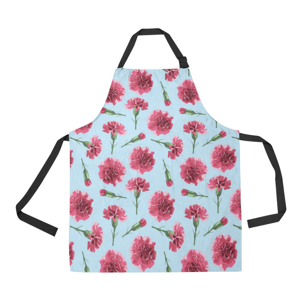 Carnations Pattern Print Design CN01 Apron with Pocket