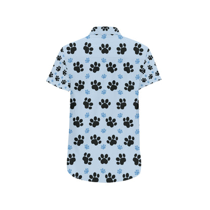 Paw Pattern Print Design A04 Men's Short Sleeve Button Up Shirt