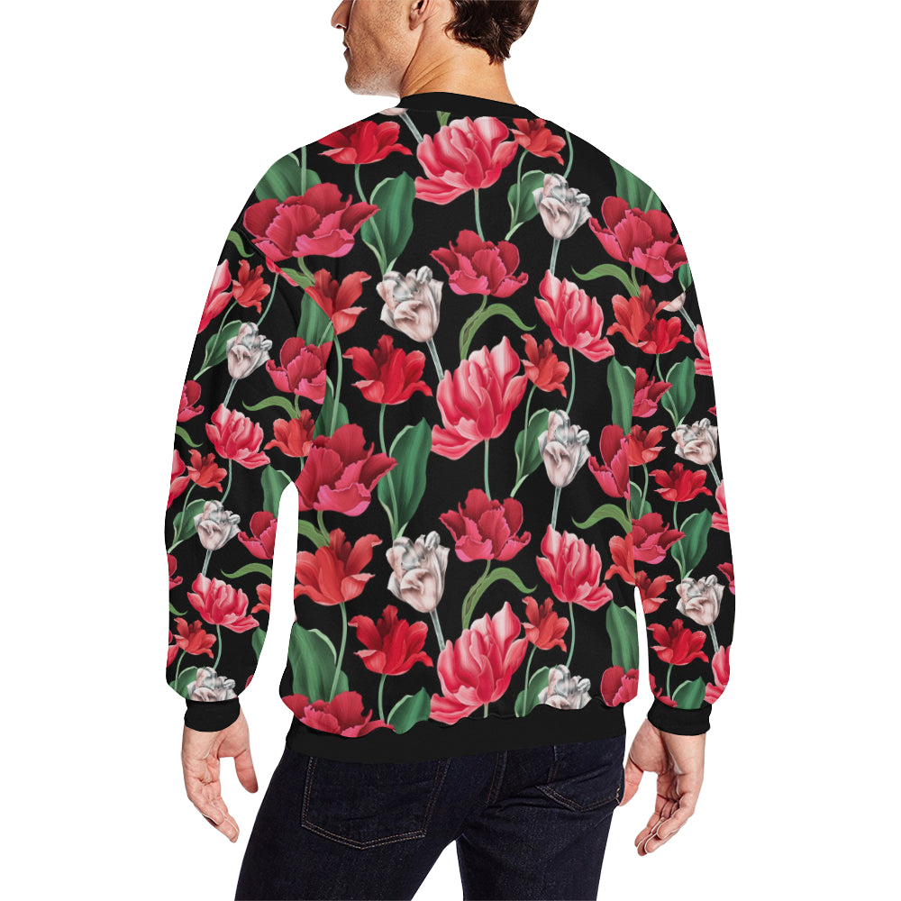 Tulip Pattern Print Design TP08 Men Long Sleeve Sweatshirt