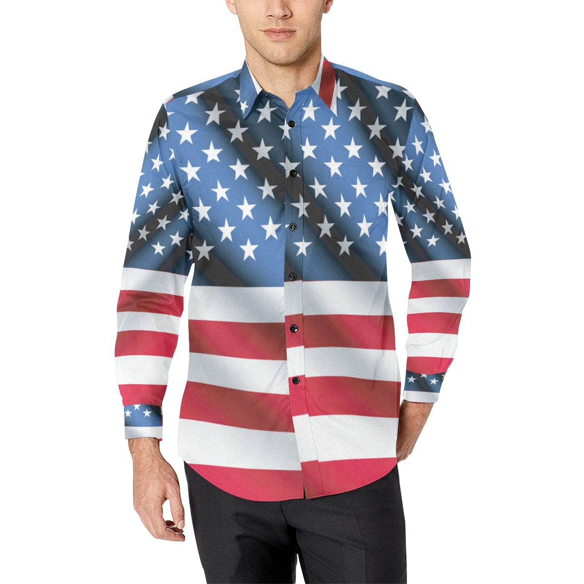 American flag Classic Men's Long Sleeve Shirt
