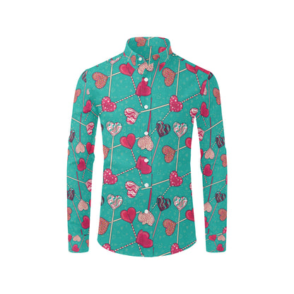 Lollipop Pattern Print Design LL01 Men's Long Sleeve Shirt
