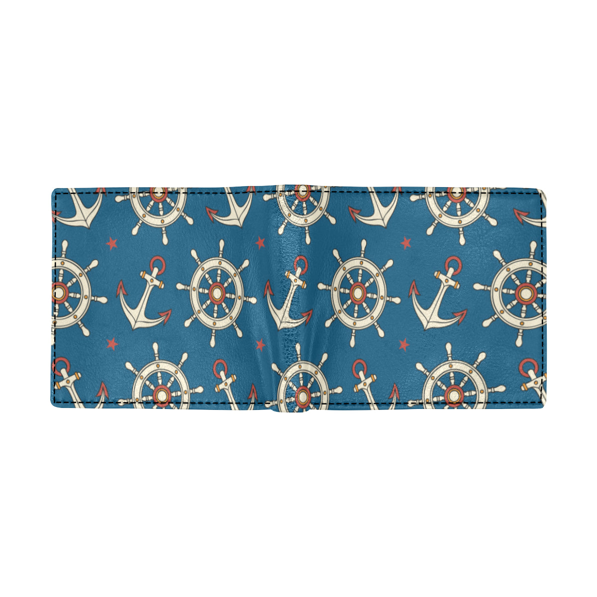 Anchor Pattern Print Design 02 Men's ID Card Wallet