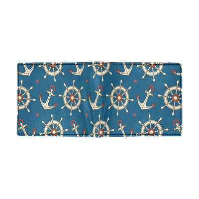 Anchor Pattern Print Design 02 Men's ID Card Wallet