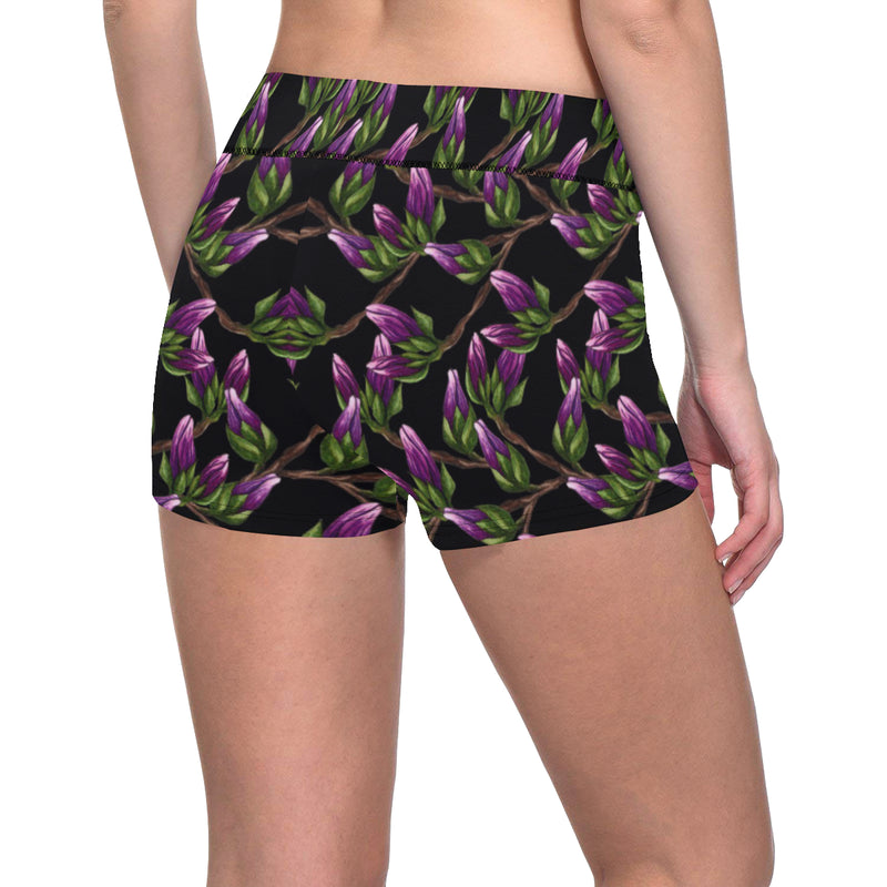 Magnolia Pattern Print Design MAG010 Yoga Shorts