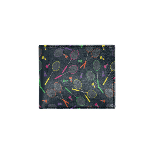 Badminton Pattern Print Design 04 Men's ID Card Wallet
