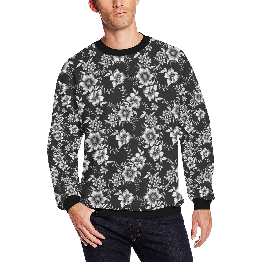Gerberas Pattern Print Design GB02 Men Long Sleeve Sweatshirt