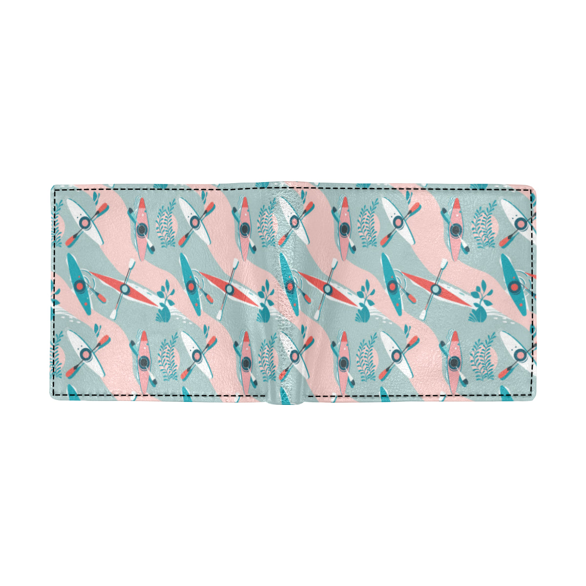 Kayak Pattern Print Design 05 Men's ID Card Wallet