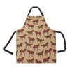 Brown Horse Print Pattern Apron with Pocket