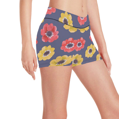 Anemone Pattern Print Design AM010 Yoga Shorts
