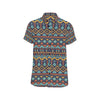 Aztec Style Print Pattern Men's Short Sleeve Button Up Shirt