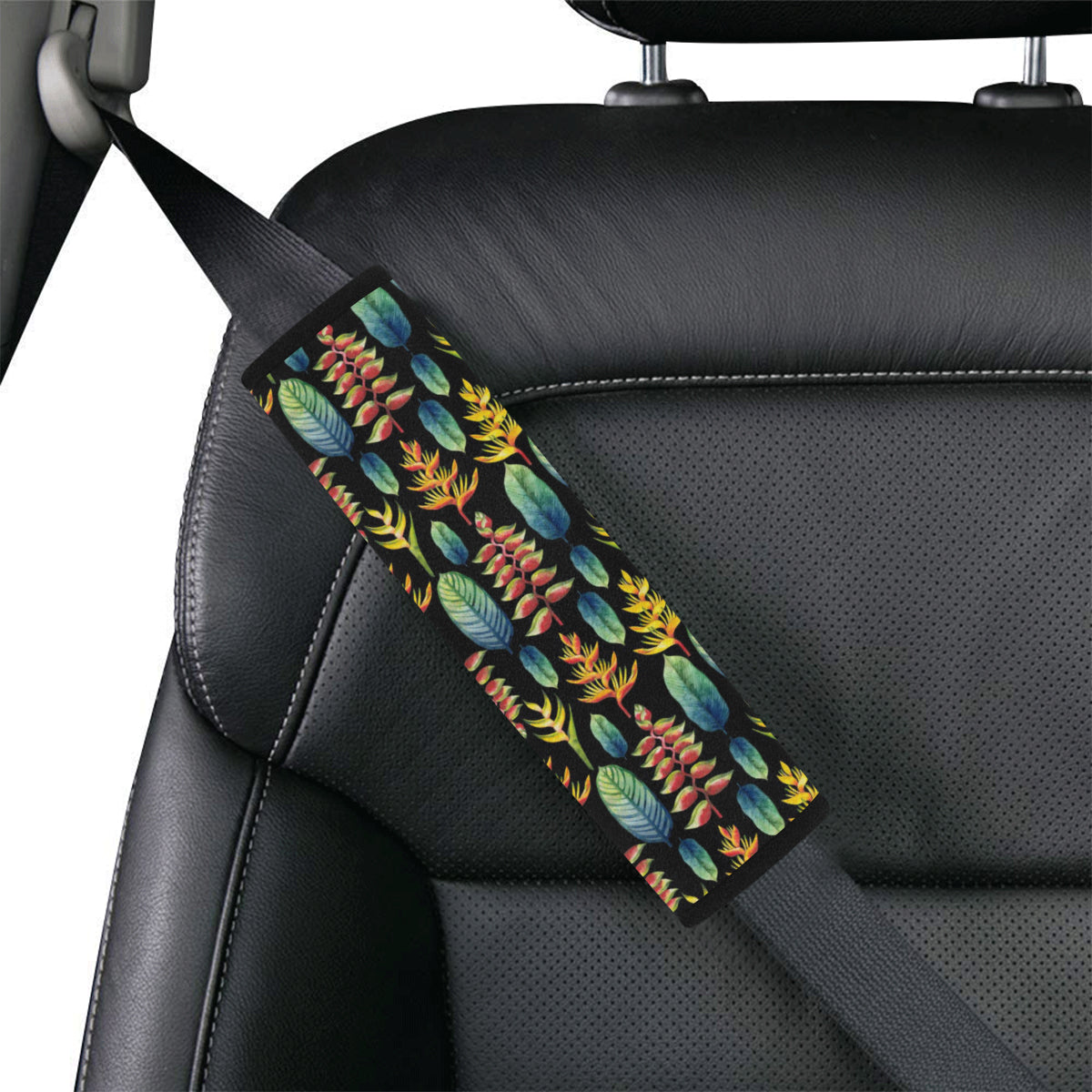 Heliconia Pattern Print Design HL03 Car Seat Belt Cover