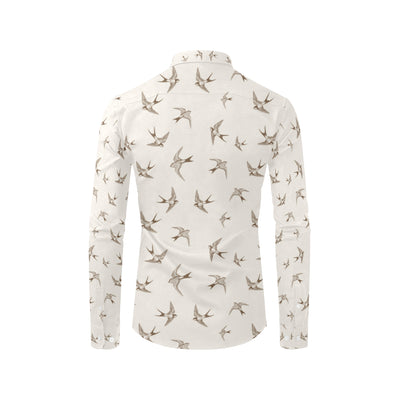 Swallow Bird Pattern Print Design 01 Men's Long Sleeve Shirt