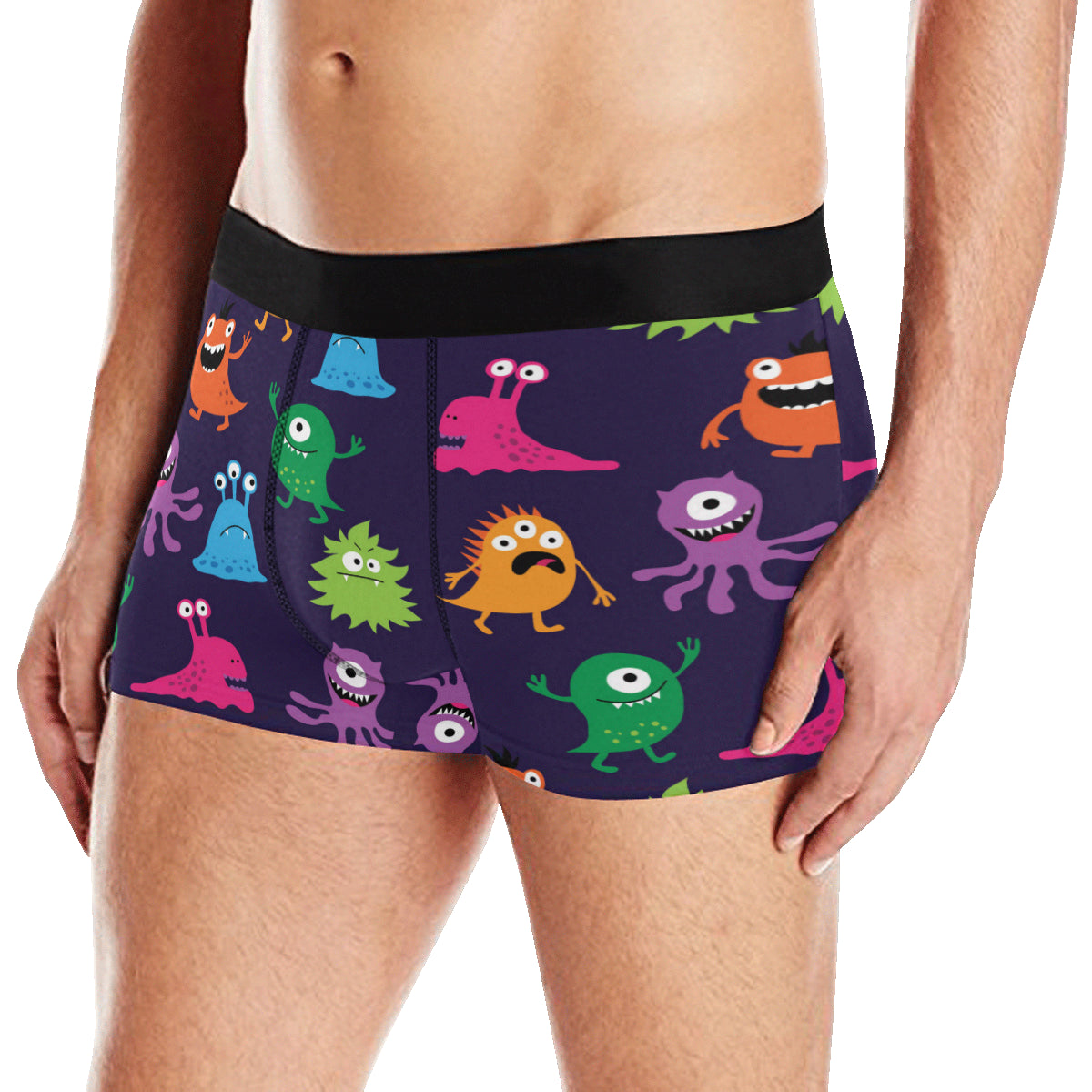 Monster Cartoon Pattern Print Design 02 Men's Boxer Briefs