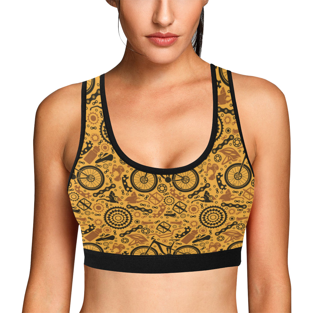 Mountain bike Pattern Print Design 03 Sports Bra