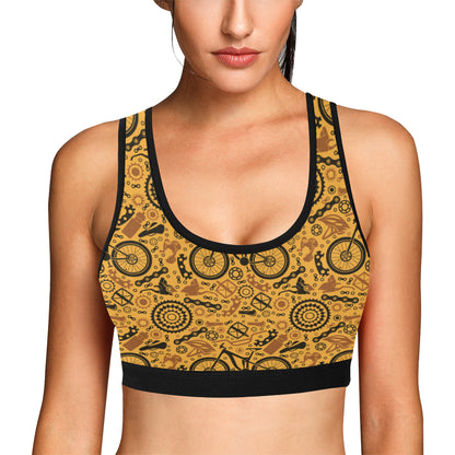 Mountain bike Pattern Print Design 03 Sports Bra