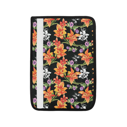 Tropical Flower Pattern Print Design TF02 Car Seat Belt Cover