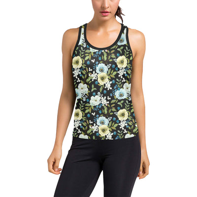 Anemone Pattern Print Design AM03 Women's Racerback Tank Top