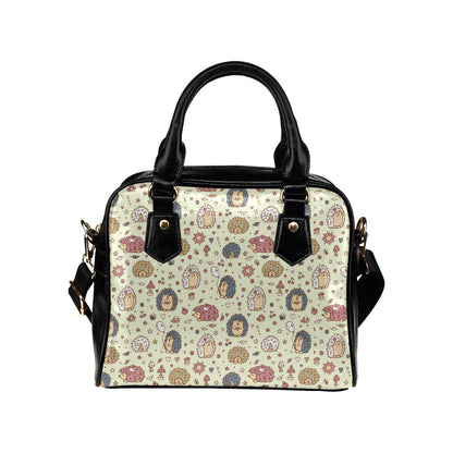 Hedgehog Cute Pattern Print Design 01 Shoulder Handbag