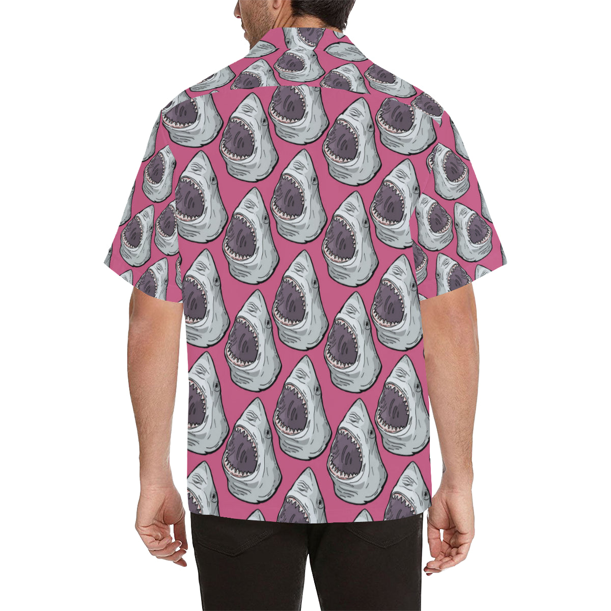 Great White Shark Pattern Print Design 01 Men's Hawaiian Shirt
