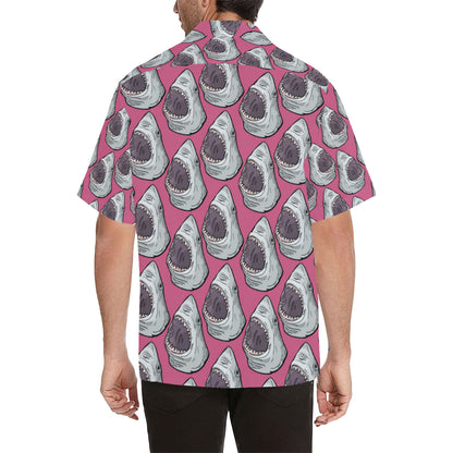 Great White Shark Pattern Print Design 01 Men's Hawaiian Shirt