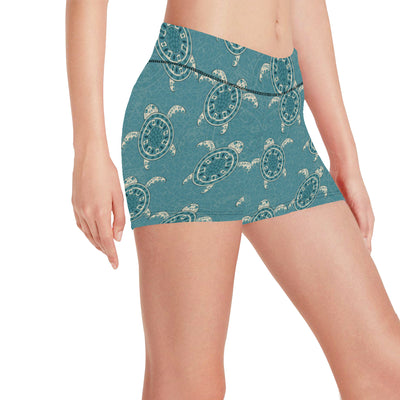 Sea Turtle Pattern Print Design T02 Yoga Shorts