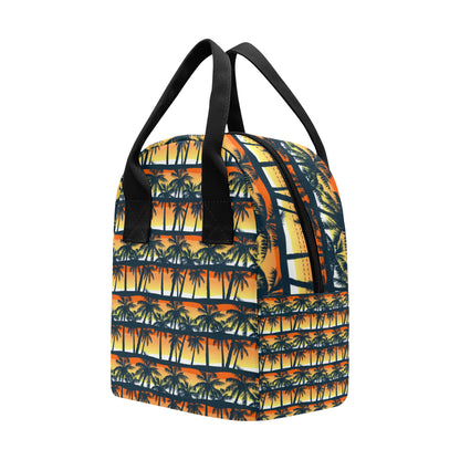 Palm Tree Pattern Print Design PT011 Insulated Lunch Bag