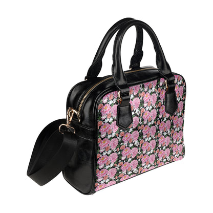 Dahlia Pattern Print Design 02 Shoulder Handbag