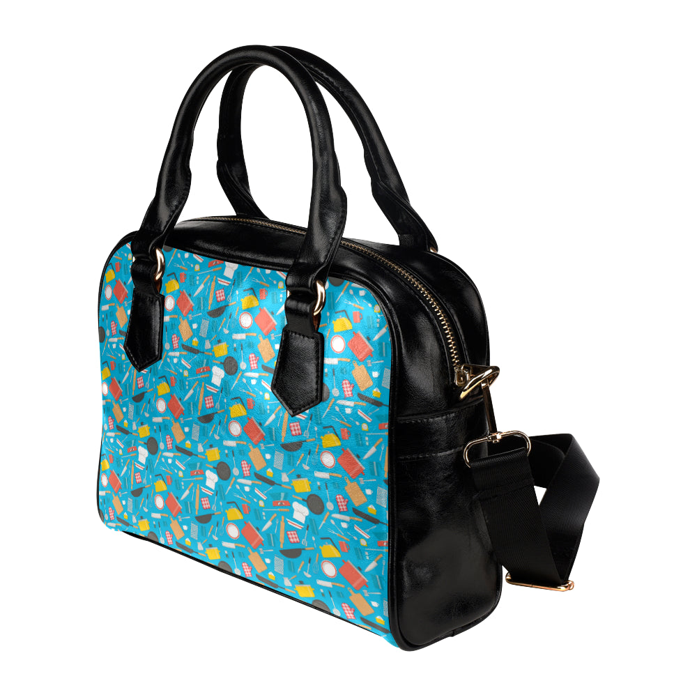 Cooking Kitchen Tools Pattern Print Design 03 Shoulder Handbag